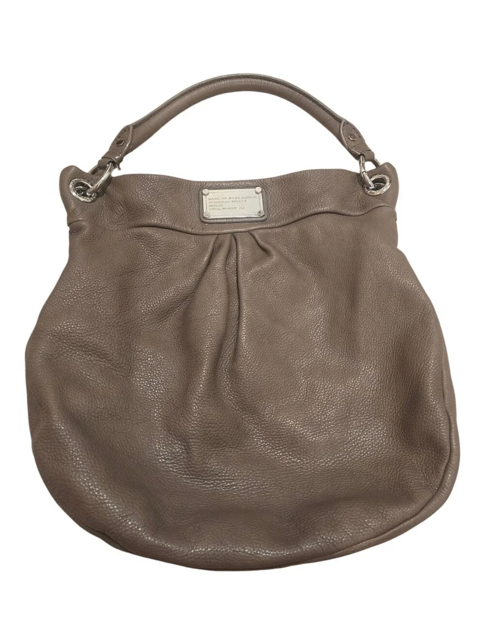 Marc by Marc Jacobs Taupe Pebbled Leather Hobo Shoulder Bag